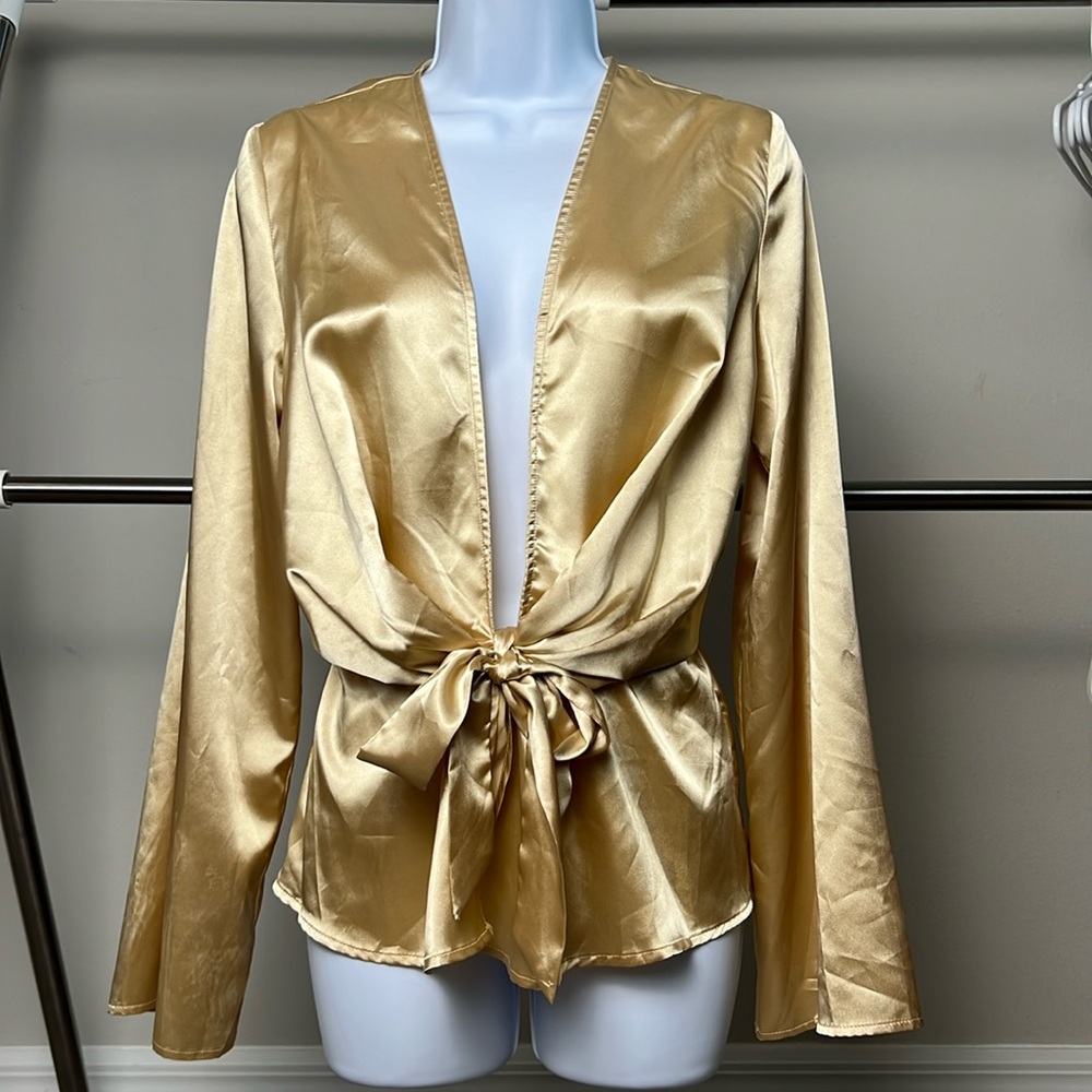 Missguided Satin Blouse Top
